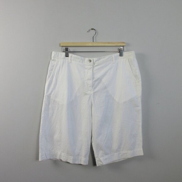 Fresh Produce Women's Bermuda Shorts XL White Cotton Walking Casual Beach 184 - Picture 1 of 12